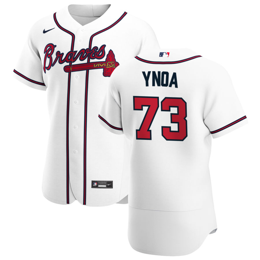 Atlanta Braves 73 Huascar Ynoa Men Nike White Home 2020 Authentic Player MLB Jersey